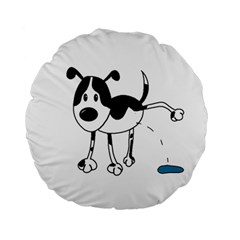 My Cute Dog Standard 15  Premium Round Cushions by Valentinaart