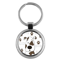 Cute Dog Key Chains (round)  by Valentinaart