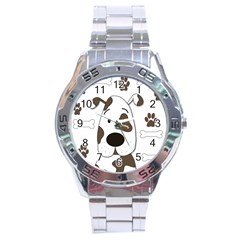 Cute Dog Stainless Steel Analogue Watch by Valentinaart