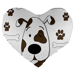 Cute Dog Large 19  Premium Heart Shape Cushions by Valentinaart