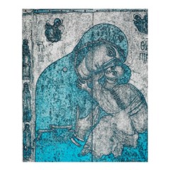 Mother Mary And Infant Jesus Christ  Blue Portrait Old Vintage Drawing Shower Curtain 60  x 72  (Medium) 