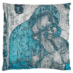 Mother Mary And Infant Jesus Christ  Blue Portrait Old Vintage Drawing Standard Flano Cushion Case (One Side)