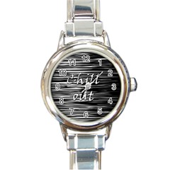 Black An White  chill Out  Round Italian Charm Watch by Valentinaart