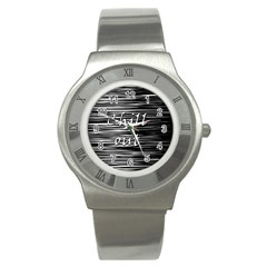 Black An White  chill Out  Stainless Steel Watch by Valentinaart