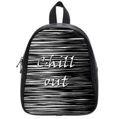 Black An White  chill Out  School Bags (small)  by Valentinaart