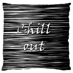 Black An White  chill Out  Large Cushion Case (one Side) by Valentinaart