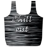 Black an white  Chill out  Full Print Recycle Bags (L)  Front