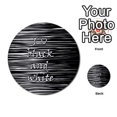 I Love Black And White Multi-purpose Cards (round) 