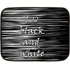 I Love Black And White Fleece Blanket (mini) by Valentinaart