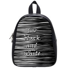 I Love Black And White School Bags (small)  by Valentinaart