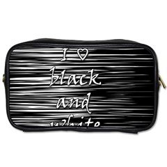 I Love Black And White Toiletries Bags 2-side by Valentinaart