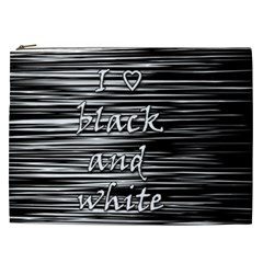 I Love Black And White Cosmetic Bag (xxl)  by Valentinaart