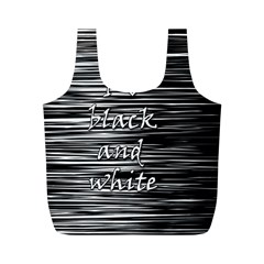 I Love Black And White Full Print Recycle Bags (m)  by Valentinaart