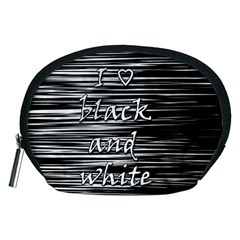 I Love Black And White Accessory Pouches (medium)  by Valentinaart