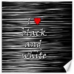 I Love Black And White 2 Canvas 20  X 20  