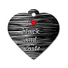 I Love Black And White 2 Dog Tag Heart (two Sides) by Valentinaart