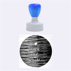 I Love Black And White 2 Rubber Round Stamps (medium)