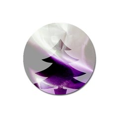 Purple Christmas Tree Magnet 3  (round) by yoursparklingshop