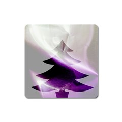 Purple Christmas Tree Square Magnet by yoursparklingshop