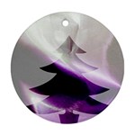 Purple Christmas Tree Round Ornament (Two Sides)  Front