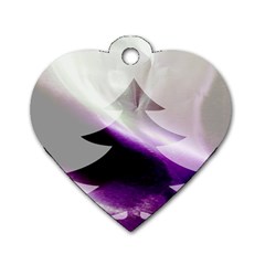 Purple Christmas Tree Dog Tag Heart (one Side) by yoursparklingshop