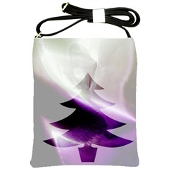 Purple Christmas Tree Shoulder Sling Bags by yoursparklingshop