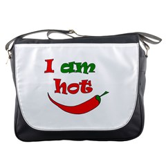 I Am Hot  Messenger Bags by Valentinaart