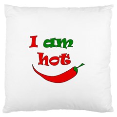 I Am Hot  Large Flano Cushion Case (two Sides) by Valentinaart