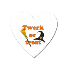 Twerk Or Treat - Funny Halloween Design Heart Magnet by Valentinaart