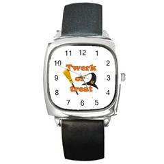 Twerk Or Treat - Funny Halloween Design Square Metal Watch by Valentinaart