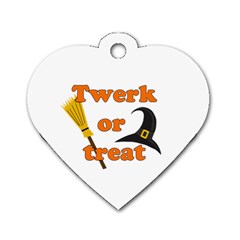 Twerk Or Treat - Funny Halloween Design Dog Tag Heart (one Side) by Valentinaart