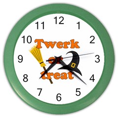 Twerk Or Treat - Funny Halloween Design Color Wall Clocks