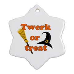 Twerk Or Treat - Funny Halloween Design Snowflake Ornament (2-side) by Valentinaart