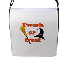 Twerk Or Treat - Funny Halloween Design Flap Messenger Bag (l)  by Valentinaart