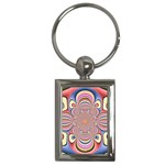 Pastel Shades Ornamental Flower Key Chains (Rectangle)  Front