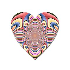 Pastel Shades Ornamental Flower Heart Magnet by designworld65