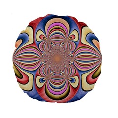 Pastel Shades Ornamental Flower Standard 15  Premium Flano Round Cushions by designworld65