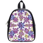 Stylized Floral Ornate Pattern School Bags (Small)  Front