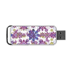 Stylized Floral Ornate Pattern Portable USB Flash (One Side)