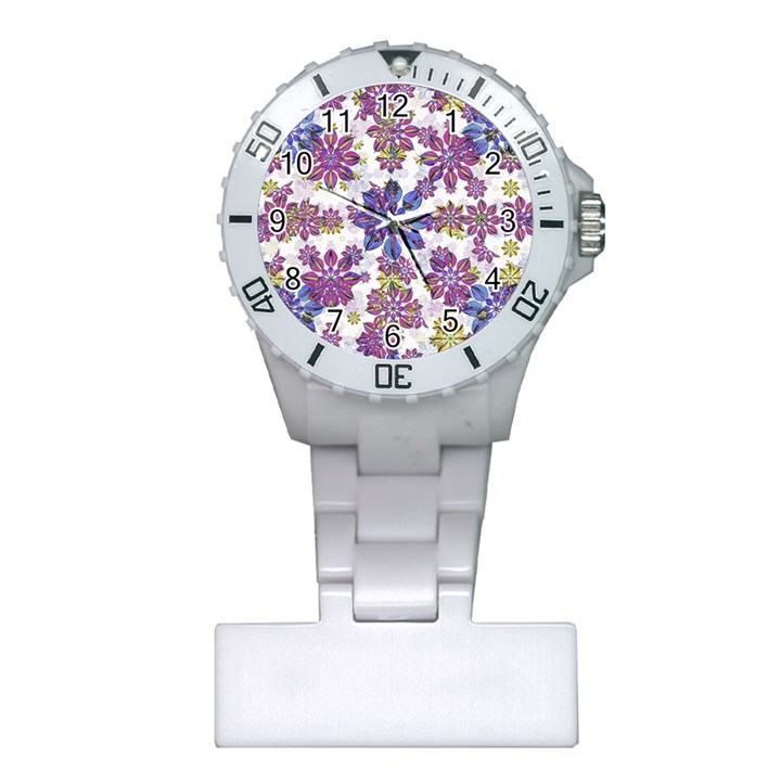 Stylized Floral Ornate Pattern Plastic Nurses Watch