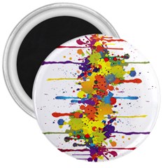 Crazy Multicolored Double Running Splashes 3  Magnets by EDDArt