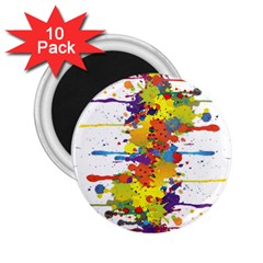 Crazy Multicolored Double Running Splashes 2 25  Magnets (10 Pack)  by EDDArt