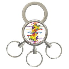 Crazy Multicolored Double Running Splashes 3-ring Key Chains by EDDArt