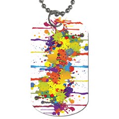 Crazy Multicolored Double Running Splashes Dog Tag (one Side)