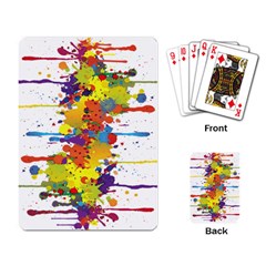 Crazy Multicolored Double Running Splashes Playing Card by EDDArt