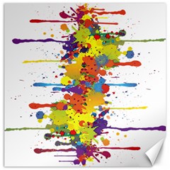 Crazy Multicolored Double Running Splashes Canvas 12  X 12   by EDDArt