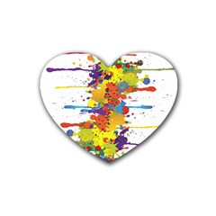 Crazy Multicolored Double Running Splashes Rubber Coaster (heart) 