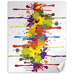 Crazy Multicolored Double Running Splashes Canvas 11  X 14   by EDDArt