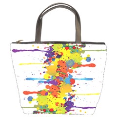 Crazy Multicolored Double Running Splashes Bucket Bags by EDDArt