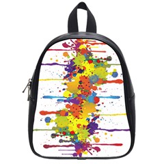 Crazy Multicolored Double Running Splashes School Bags (small)  by EDDArt